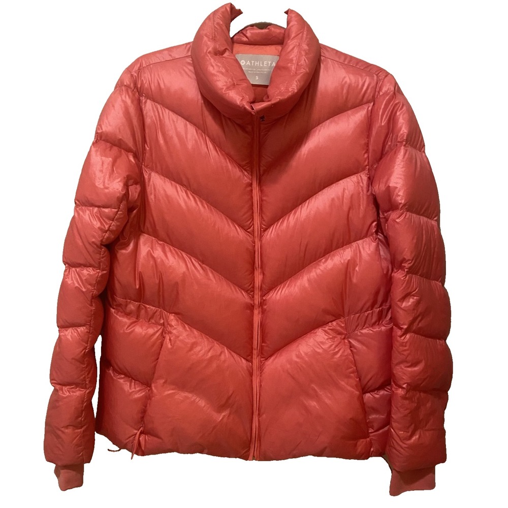 Athleta Women's Goose Down Winter Puffer Jacket Pink Size Small